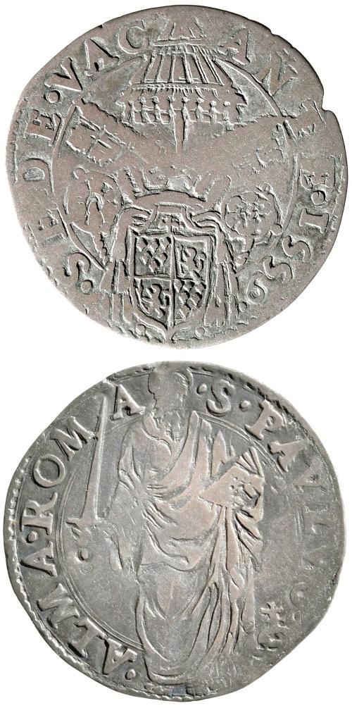 1559 Sede Vacante Giulio Silver Coin Photo