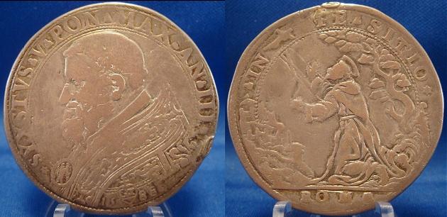 Sixtus V 1588 Piastra St. Francis Stigmata Coin Photo