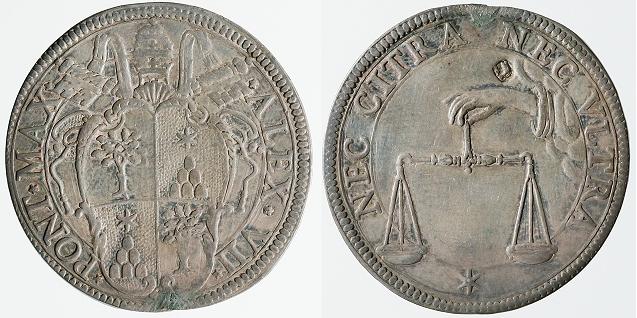 Alexander VII (1655-67) Testone, Papal Coin Photo