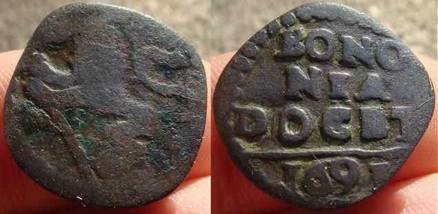 Innocent XII 1691 Quattrino, Papal Coin Photo