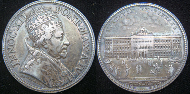 Innocent XII 1695 Silver Medal ORIGINAL Photo