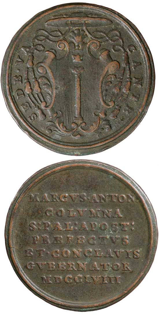 1758 Sede Vacante Prefect Colonna Medal Photo