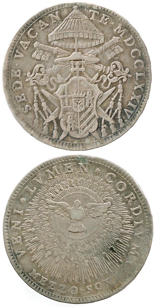 1774 Sede Vacante Half Scudo Coin Photo