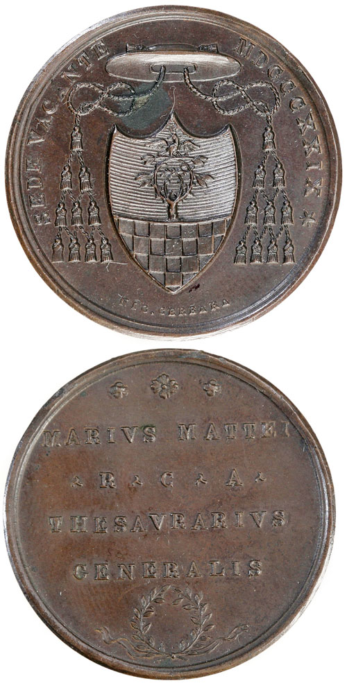 Sede Vacante 1829 Msgr. Mattei Medal Photo