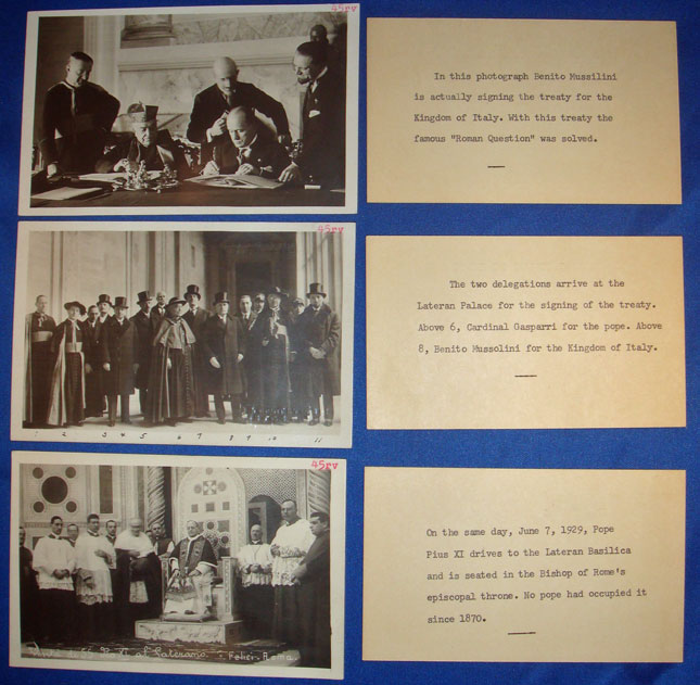 1929 Lateran Treaty Photo Postcards Photo