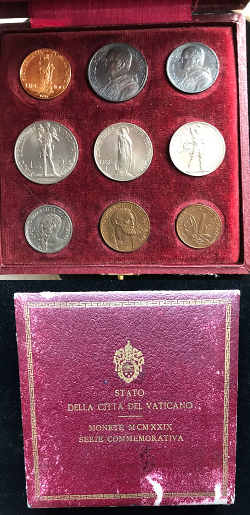 1929 Vatican Coin Set With Case Photo