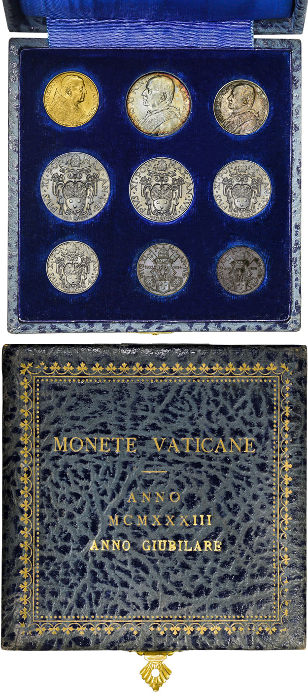 1933-34 Vatican Jubilee Coin Set With Case Photo