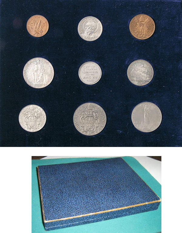 1936 Vatican Coin Set, 8 Coins + Token BU Photo