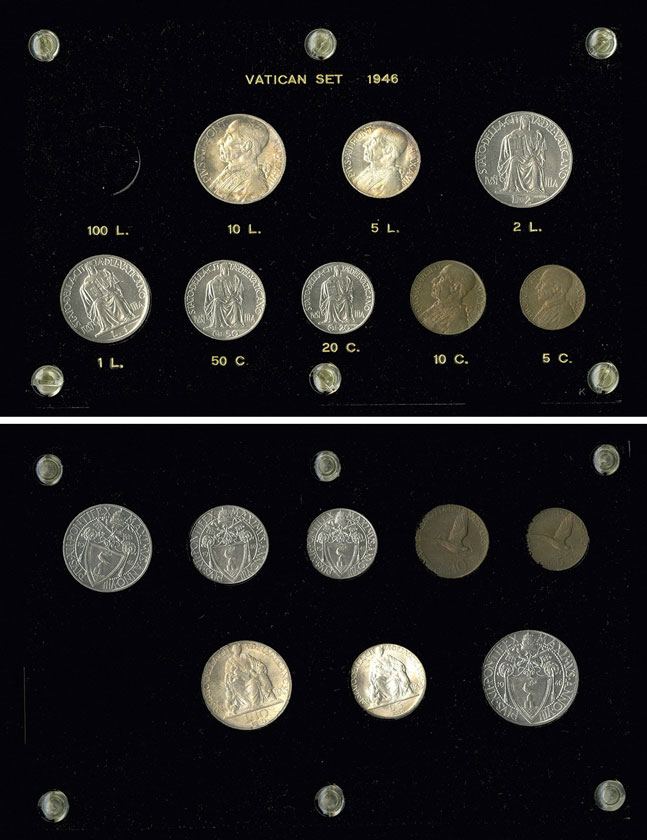 1946 Vatican City 8 Coin Mint Set Photo