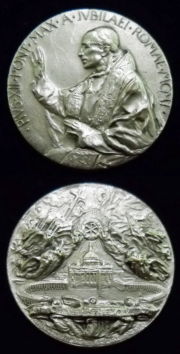 Pius XII 1950 Holy Year Angels Medal 25mm Photo