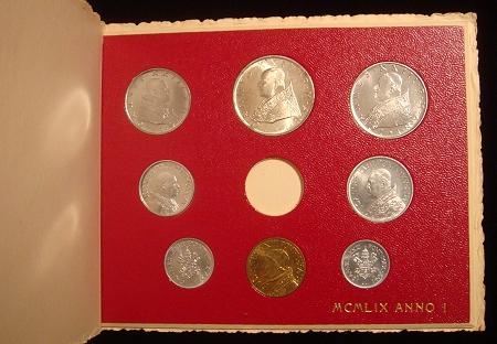 1959 Vatican Mint Coin Set, No Gold Coin Photo