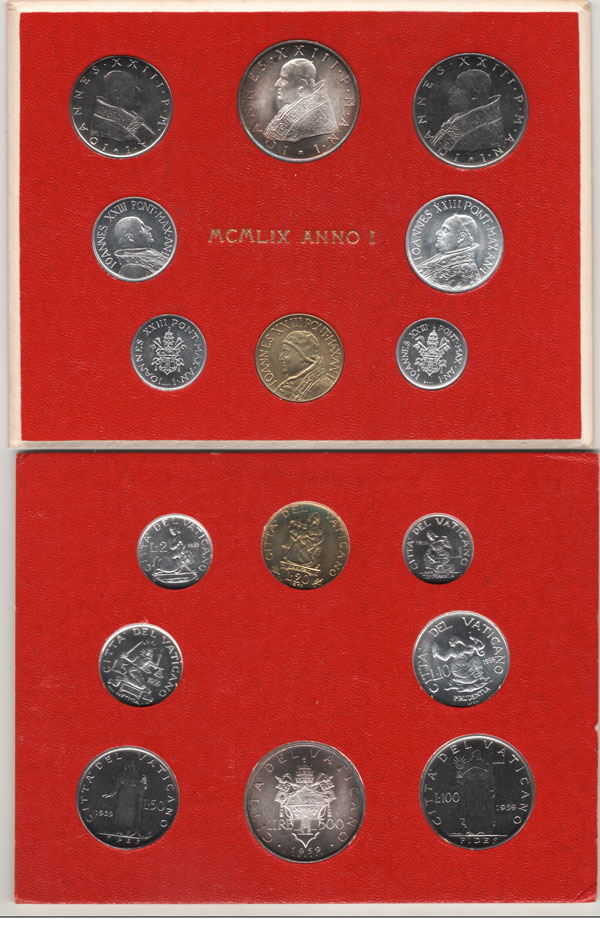 1959 Vatican Mint Coin Set Photo