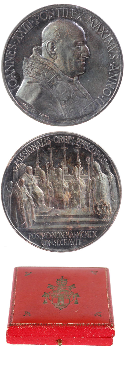 John XXIII 1960 A.II Silver Medal With Case Photo