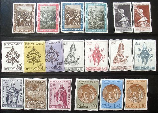Vatican 1963 Stamp Year Set #356-74 Photo