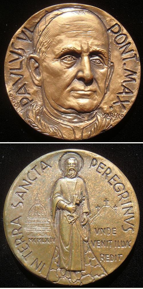 Paul VI 1964 Holy Land Pilgrimage Bronze Photo