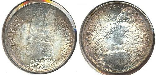 1966 Vatican 500 Lire Silver Coin, Shepherd Photo