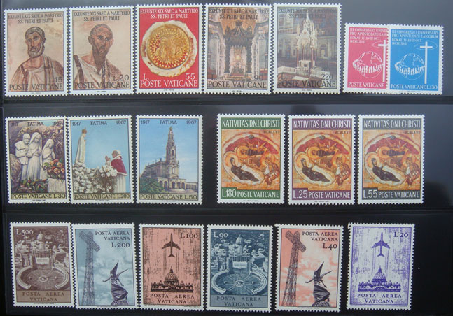 Vatican 1967 Stamp Year Set #448-60, C47-52 Photo