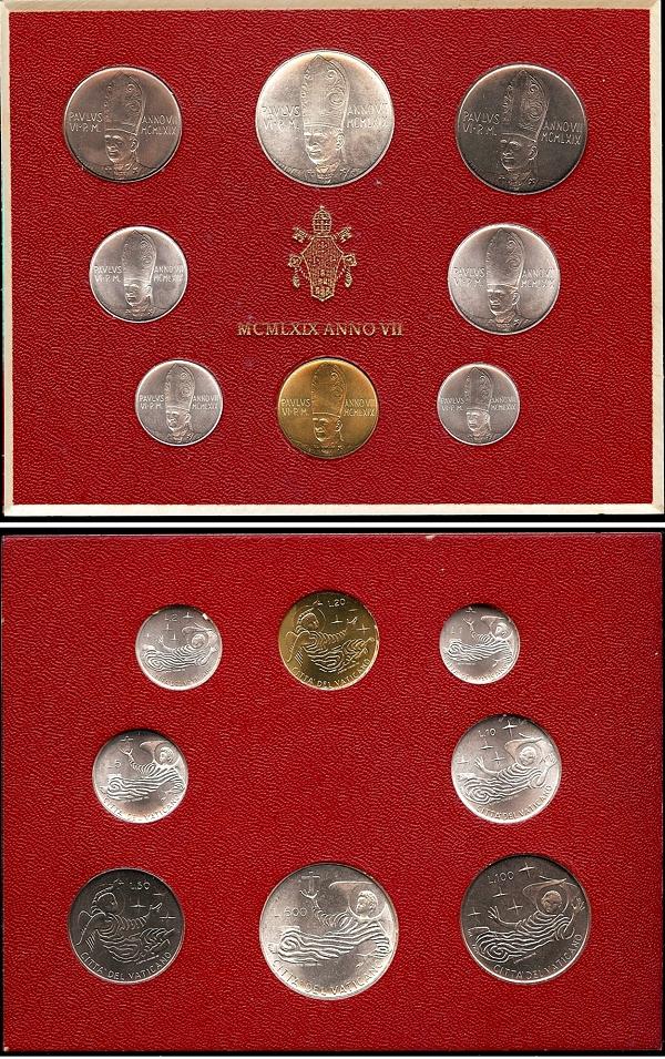 1969 Vatican Mint Set, 8 Coins Photo