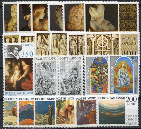 Vatican 1977 Stamp Year Set #607-29 Photo