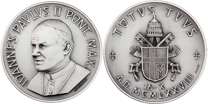 John Paul II 1978, October 16 Election Medal Photo