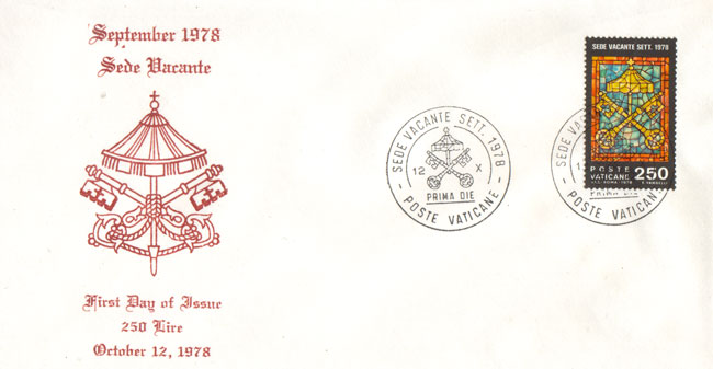 September 1978 Sede Vacante First Day Cover Photo