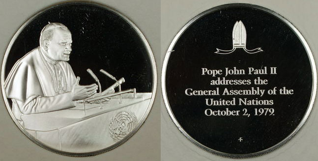 1979 John Paul II U.N. Address Medal Photo