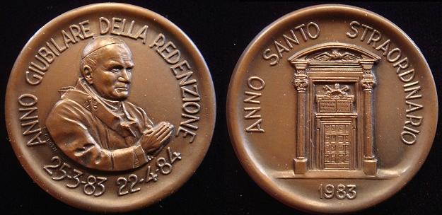 John Paul II 1983-84 Holy Door Medal 37mm Photo