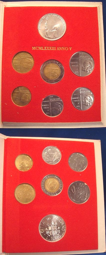 1983 Vatican Coin Set, 7 Coins CREATION Photo