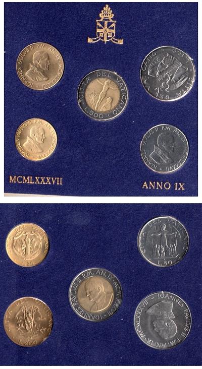 1987 Vatican Set of 5 Coins Photo