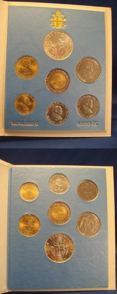 1987 Vatican Coin Set, 7 Coins MARIAN YEAR Photo