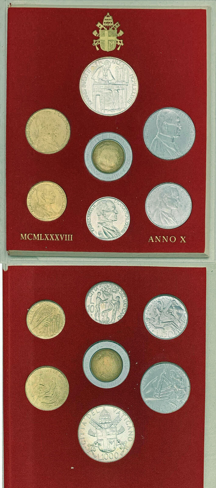 1988 Vatican Coin Set, 7 Coins ADAM & EVE Photo
