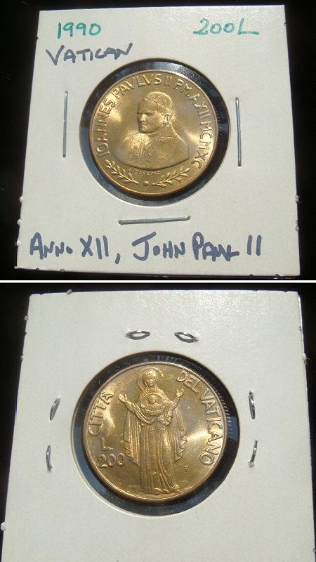 1990 Vatican 200 Lire Madonna del Segno Coin Photo