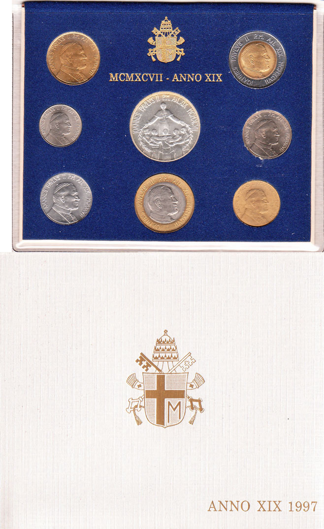 1997 Vatican Coin Set, 8 Coins B/U Photo