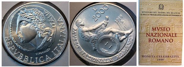 1999 Italy 2000 Lire National Museum of Rome Photo