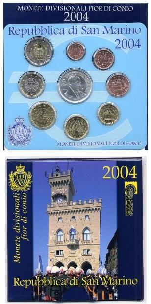2004 San Marino Mint Set, 9 Euro Coins BORGHESI Photo