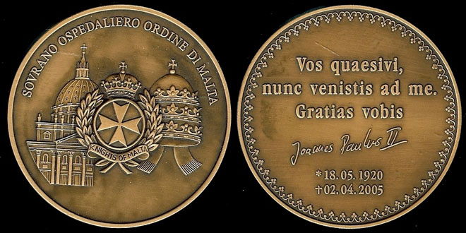 2005 Order of Malta John Paul II Medal 60mm Photo