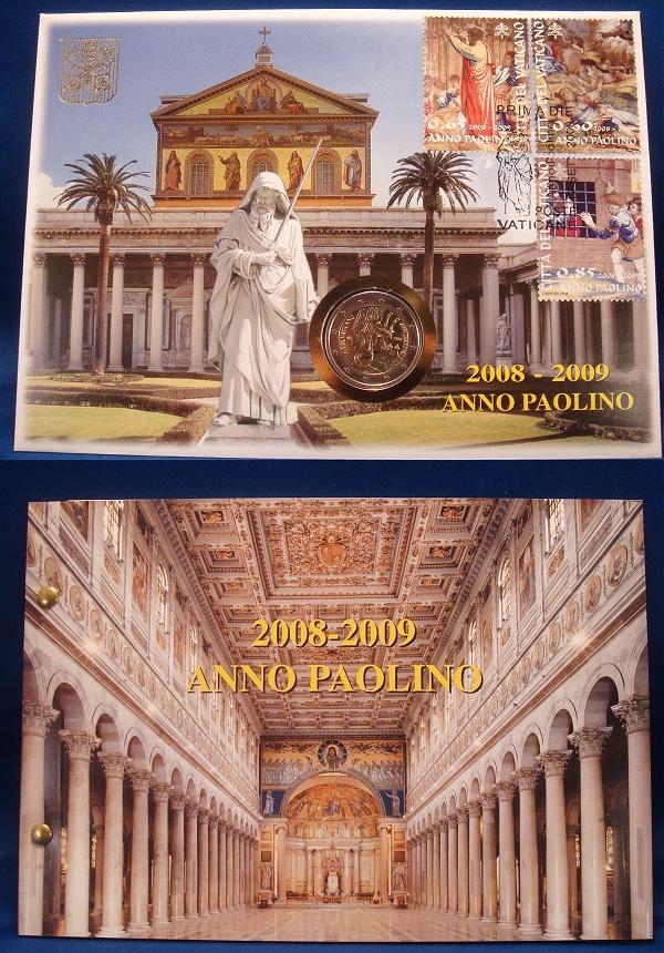 2008 Vatican 2 Euro Coin-Stamps CONVERSION OF PAUL Photo