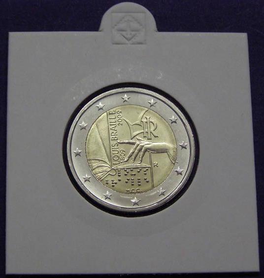 2009 Italy 2 Euro LOUIS BRAILLE Coin Photo