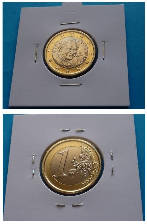 2010 Vatican 1 Euro Coin B/U Photo