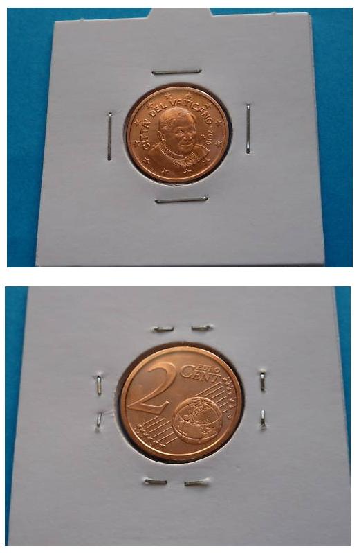 2010 Vatican 2 Cent Euro Coin B/U Photo