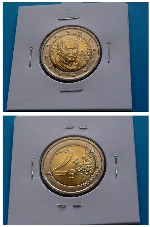 2010 Vatican 2 Euro Coin B/U Photo