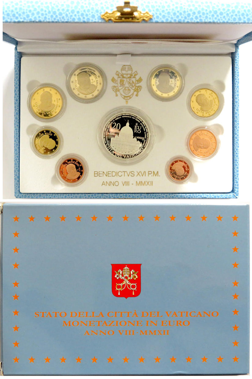 2012 Vatican Proof Set, 9 Euro Coins Photo