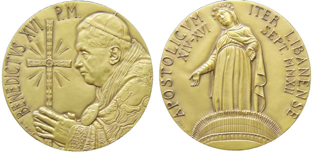 Benedict XVI 2012 Lebanon Pilgrimage Medal Photo