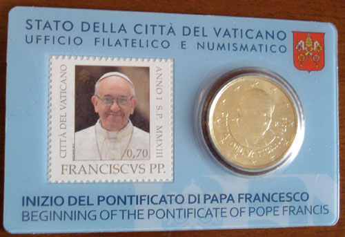 2013 Vatican Coin + Stamp Card Photo