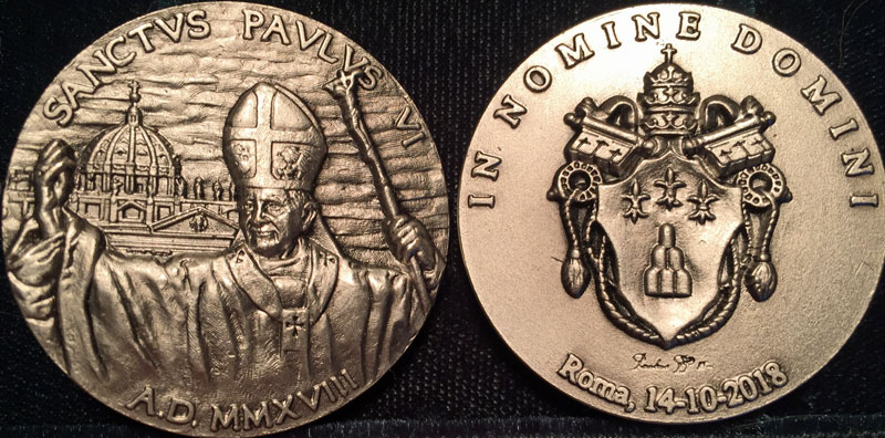 2018 Canonization of Paul VI Medal Photo