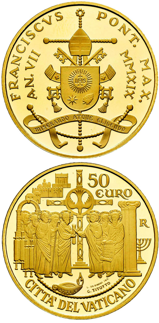 2019 Vatican Gold 50 Euro Council of Jerusalem Photo