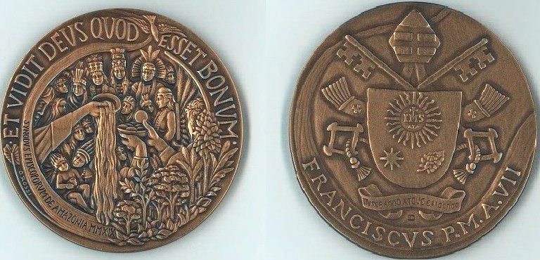 Pope Francis Anno VII Bronze Medal Photo