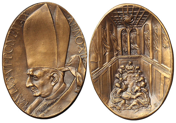 Paul VI (1963-78) Anno XII Bronze Pentecost Photo