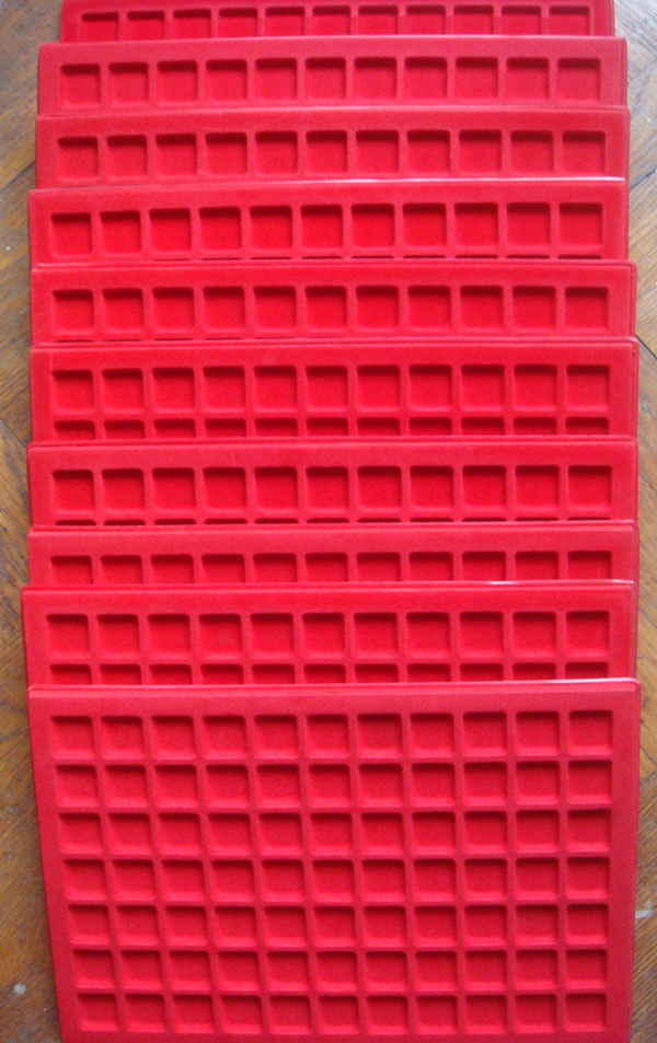 Lot of 10 ABAFIL Coin Trays, 77 Compartments, Red Photo