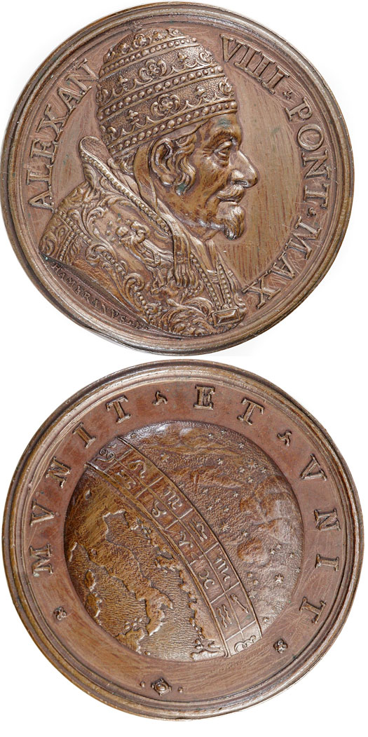 Alexander VIII (1689-91) Zodiac Papal Medal Photo